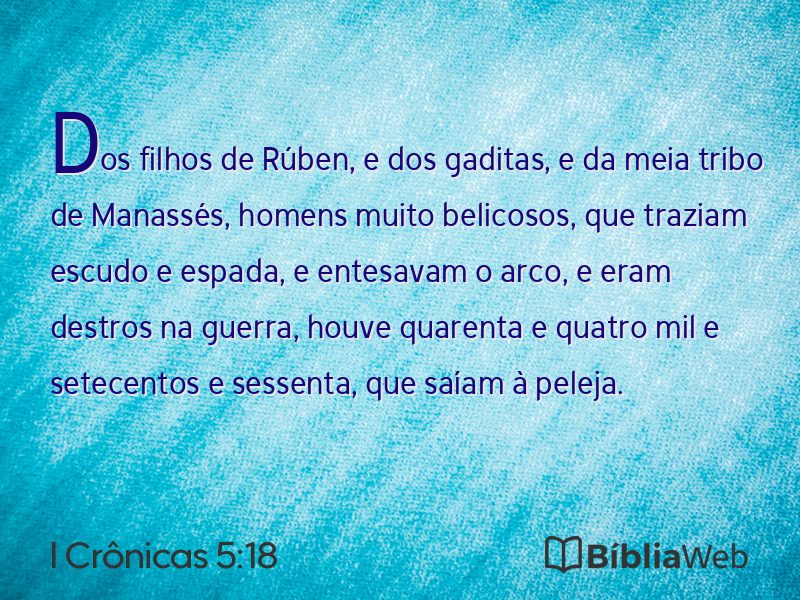 I Crônicas 5:18 em imagem para compartilhar
