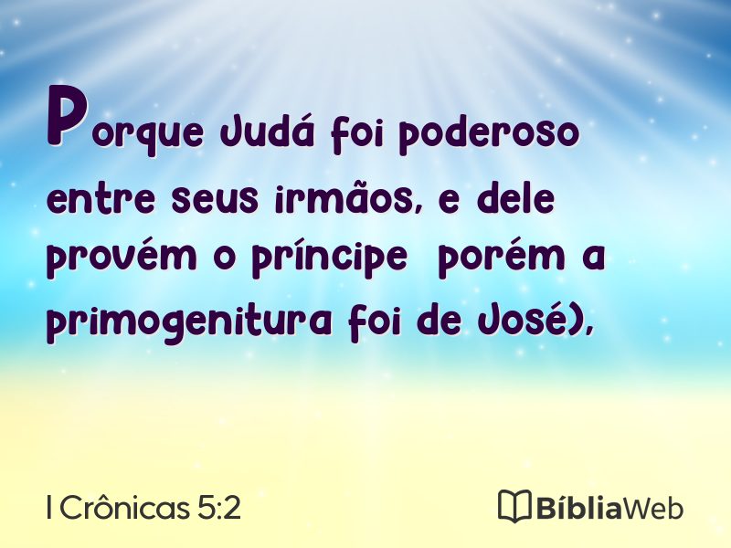 I Crônicas 5:2 em imagem para compartilhar