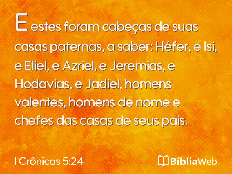 I Crônicas 5:24 em imagem para compartilhar