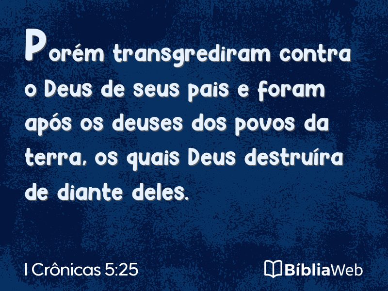 I Crônicas 5:25 em imagem para compartilhar