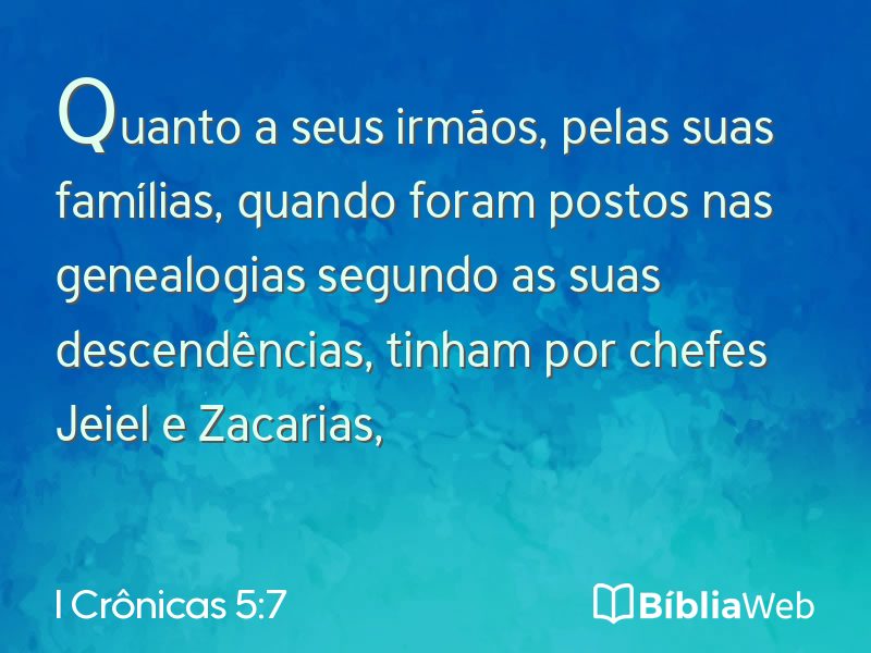 I Crônicas 5:7 em imagem para compartilhar