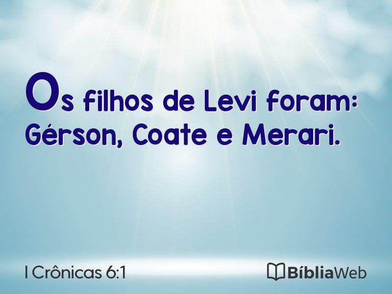 I Crônicas 6:1 em imagem para compartilhar