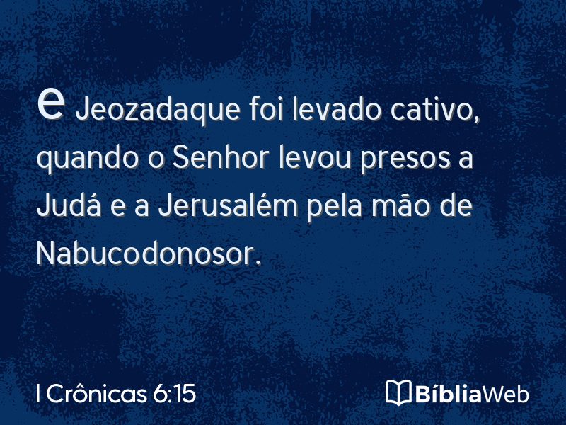 I Crônicas 6:15 em imagem para compartilhar
