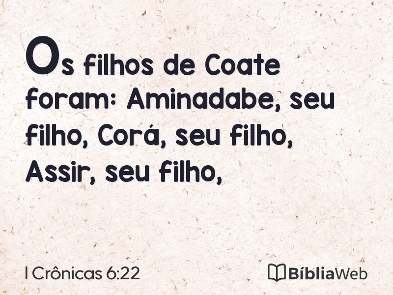 I Crônicas 6:22 em imagem para compartilhar