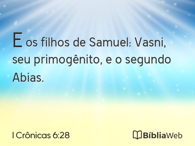I Crônicas 6:28 em imagem para compartilhar
