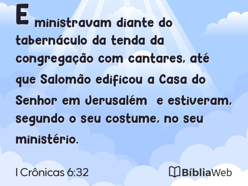 I Crônicas 6:32 em imagem para compartilhar