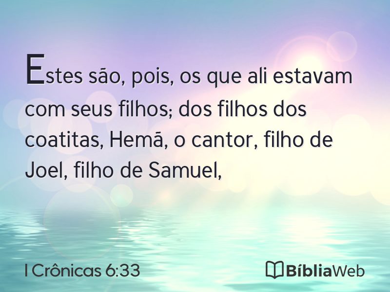 I Crônicas 6:33 em imagem para compartilhar