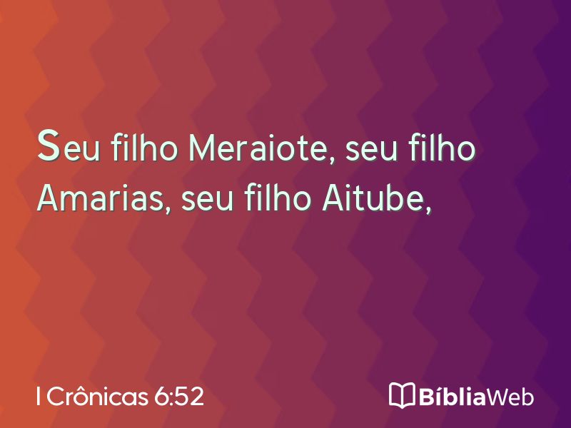 I Crônicas 6:52 em imagem para compartilhar