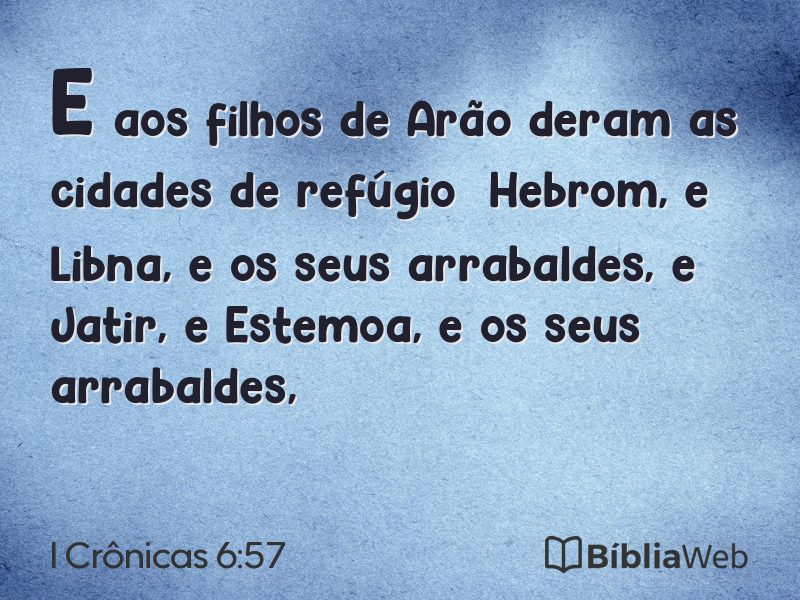 I Crônicas 6:57 em imagem para compartilhar