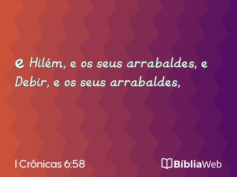 I Crônicas 6:58 em imagem para compartilhar