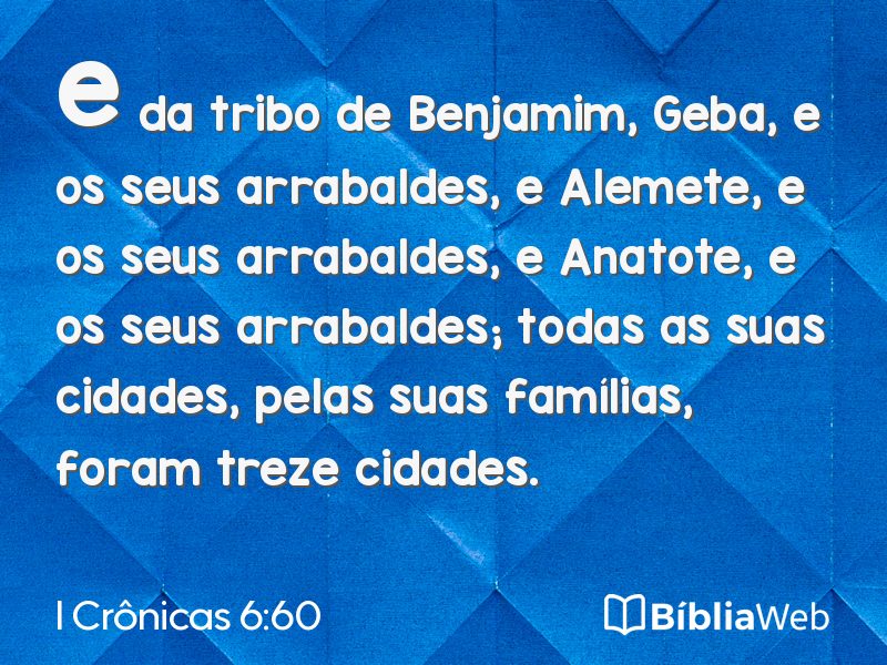 I Crônicas 6:60 em imagem para compartilhar