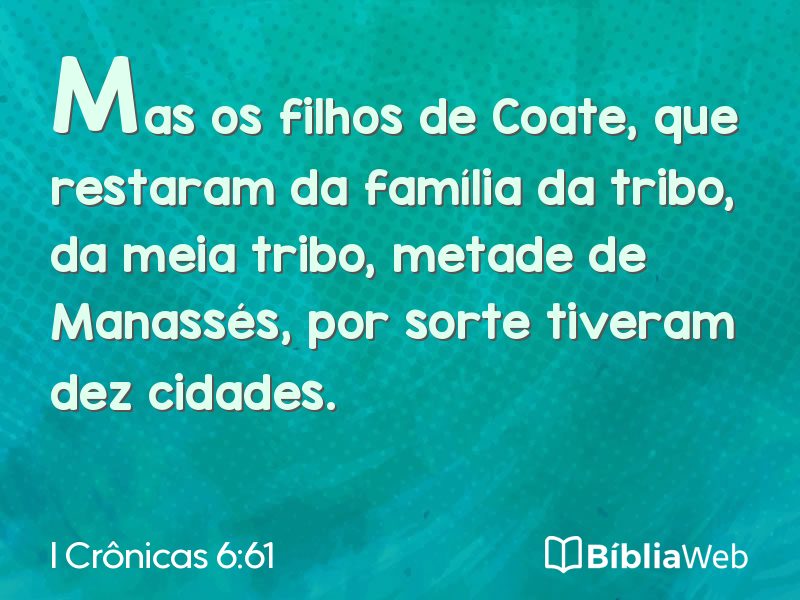 I Crônicas 6:61 em imagem para compartilhar
