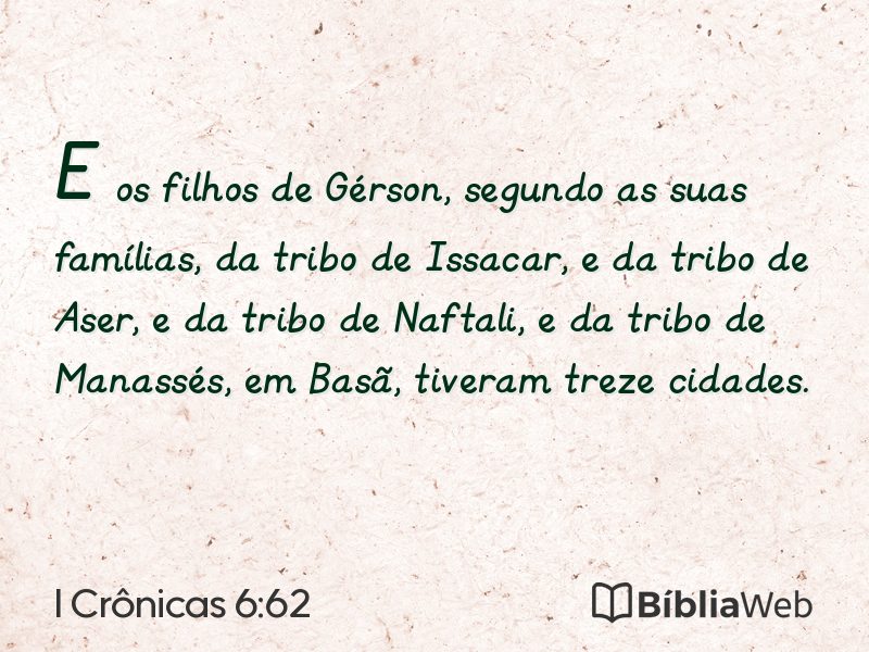 I Crônicas 6:62 em imagem para compartilhar