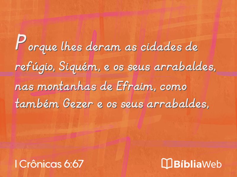 I Crônicas 6:67 em imagem para compartilhar