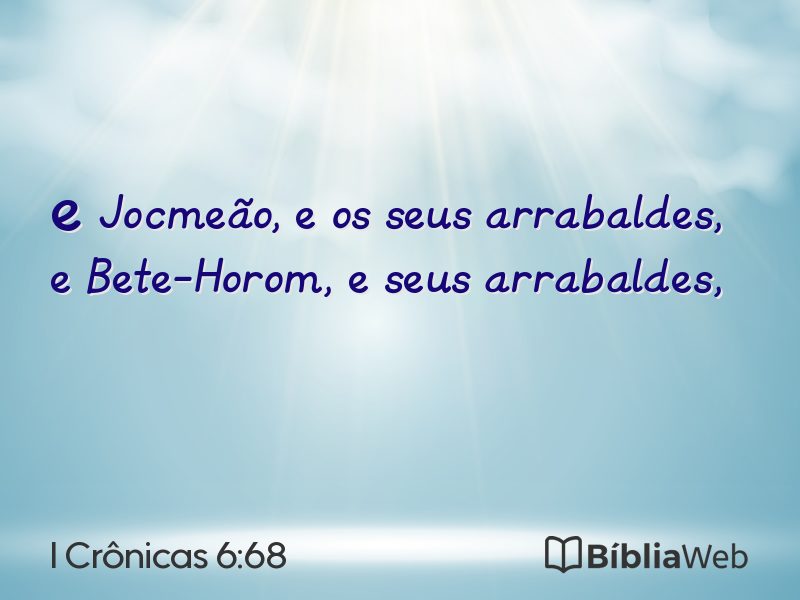 I Crônicas 6:68 em imagem para compartilhar