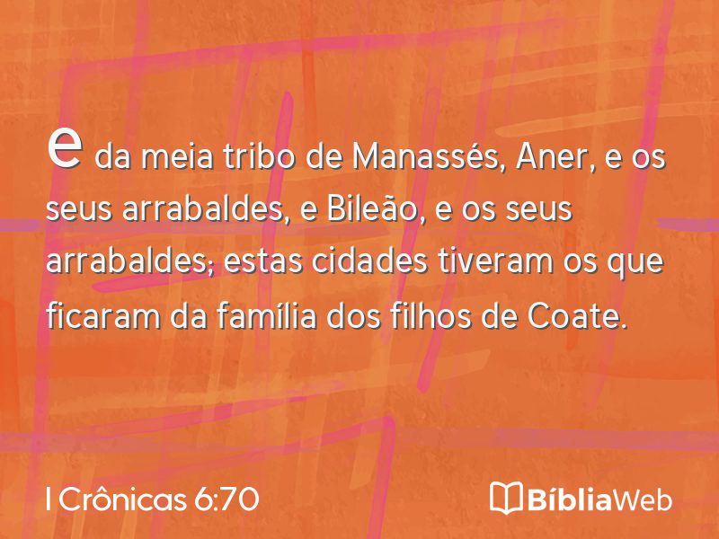 I Crônicas 6:70 em imagem para compartilhar