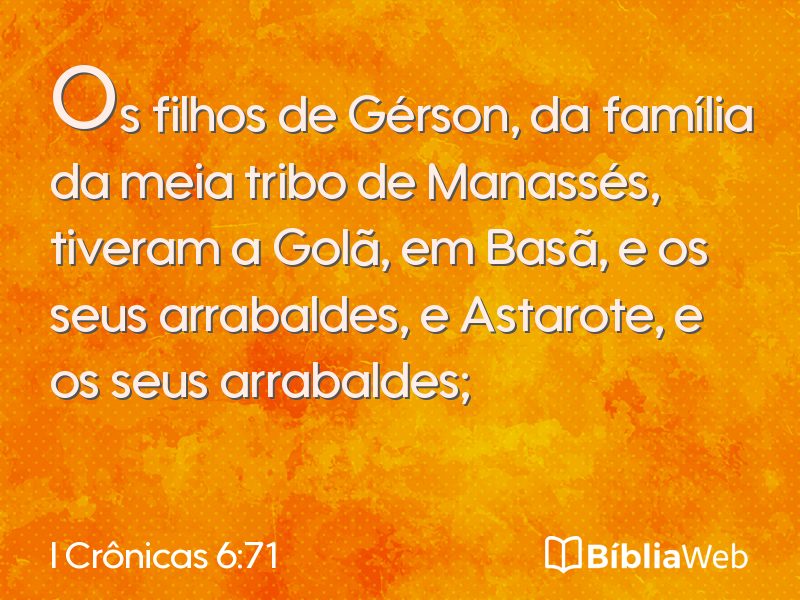 I Crônicas 6:71 em imagem para compartilhar