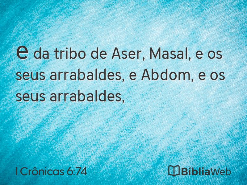 I Crônicas 6:74 em imagem para compartilhar