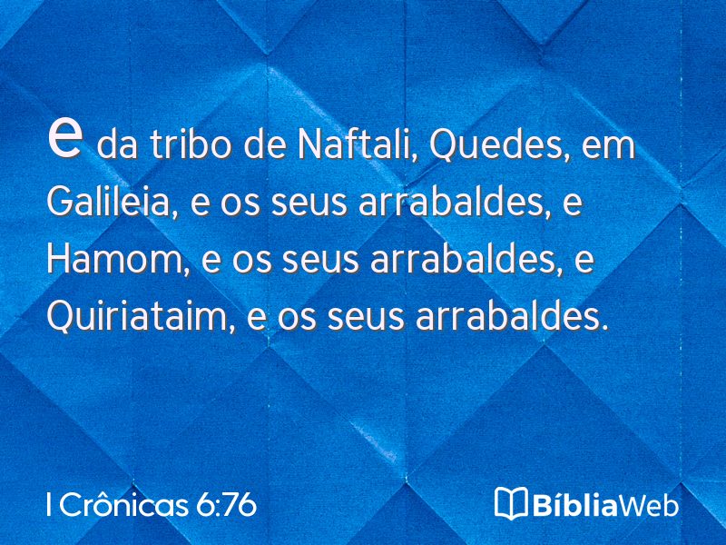 I Crônicas 6:76 em imagem para compartilhar