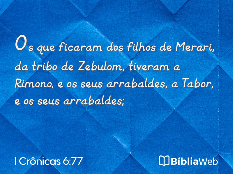 I Crônicas 6:77 em imagem para compartilhar
