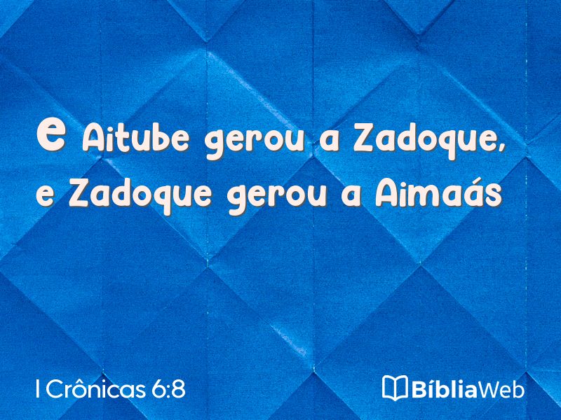 I Crônicas 6:8 em imagem para compartilhar