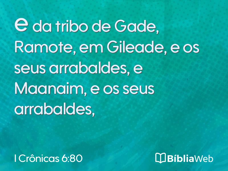 I Crônicas 6:80 em imagem para compartilhar