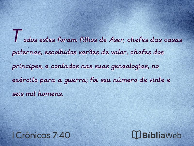I Crônicas 7:40 em imagem para compartilhar
