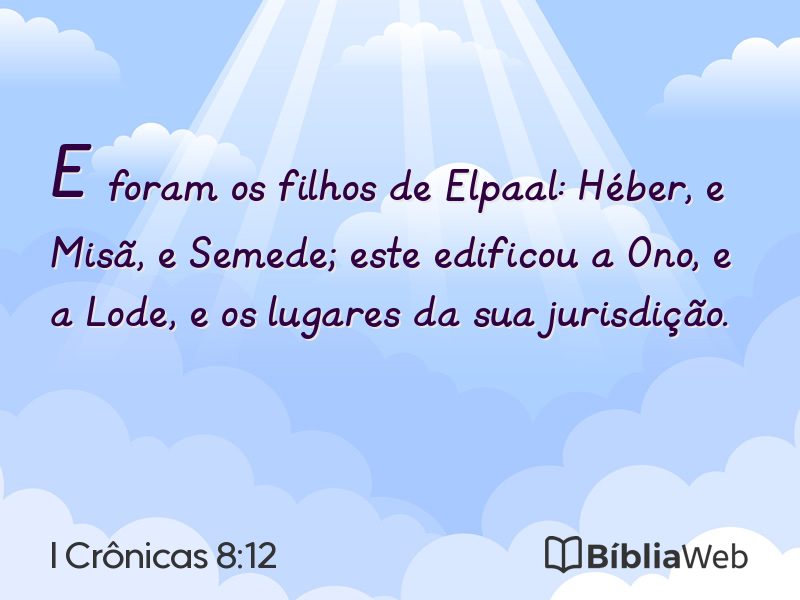 I Crônicas 8:12 em imagem para compartilhar