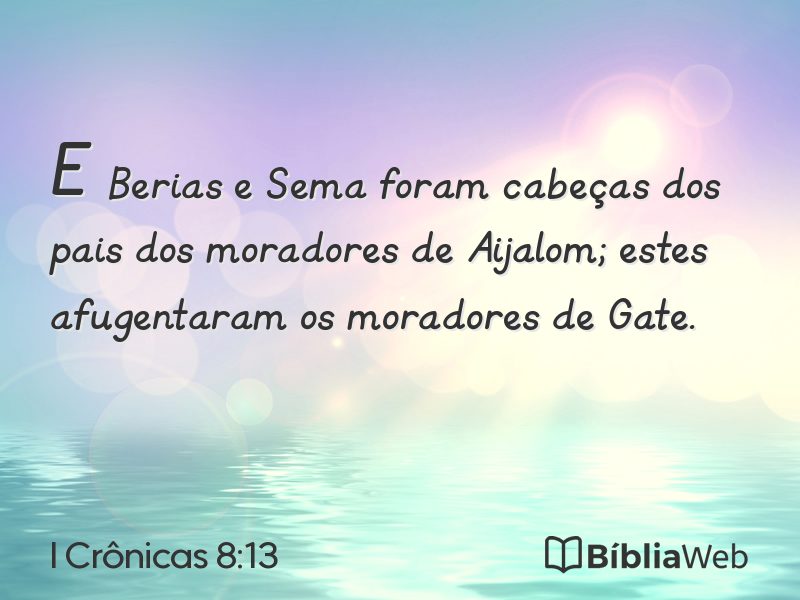 I Crônicas 8:13 em imagem para compartilhar