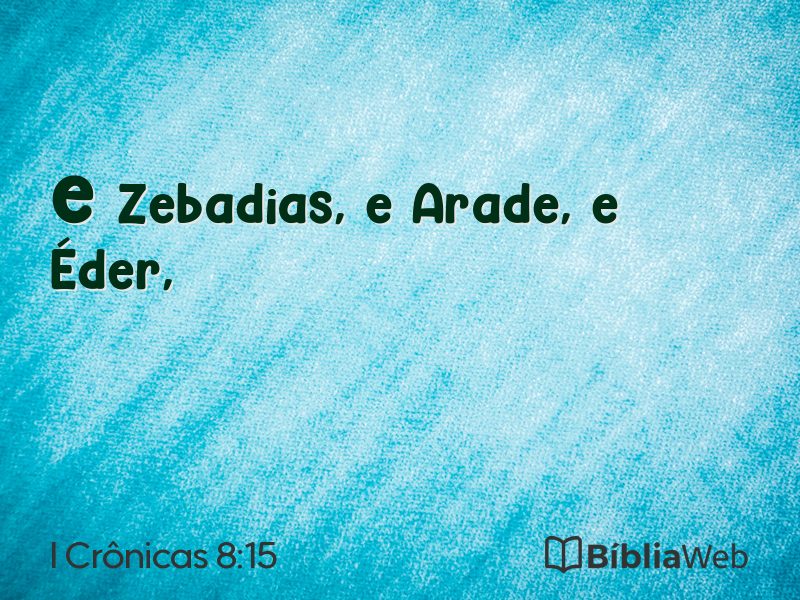 I Crônicas 8:15 em imagem para compartilhar