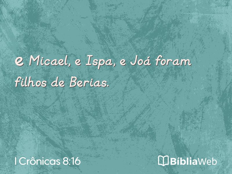 I Crônicas 8:16 em imagem para compartilhar