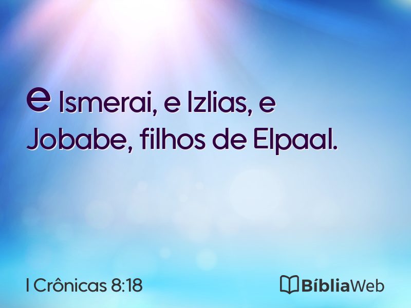 I Crônicas 8:18 em imagem para compartilhar