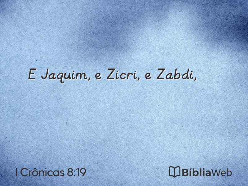 I Crônicas 8:19 em imagem para compartilhar