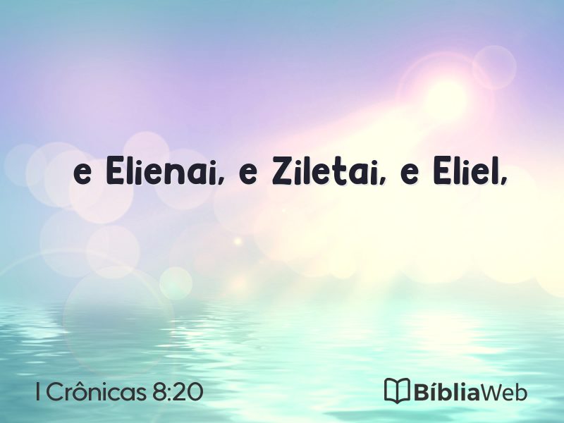 I Crônicas 8:20 em imagem para compartilhar