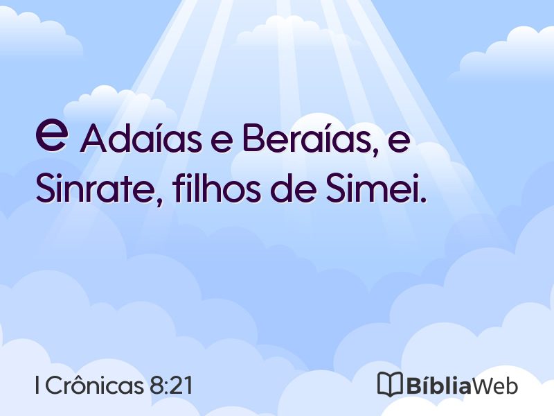I Crônicas 8:21 em imagem para compartilhar
