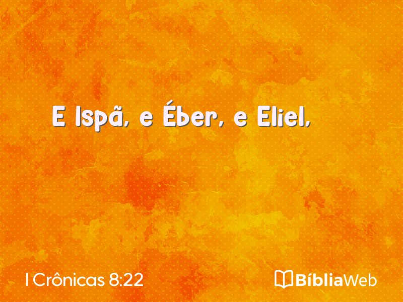 I Crônicas 8:22 em imagem para compartilhar