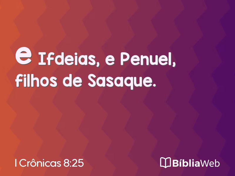 I Crônicas 8:25 em imagem para compartilhar