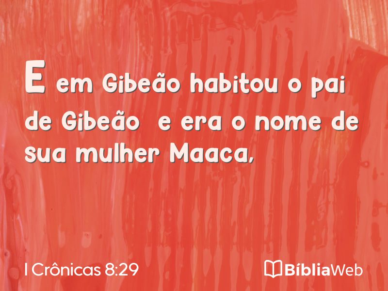 I Crônicas 8:29 em imagem para compartilhar