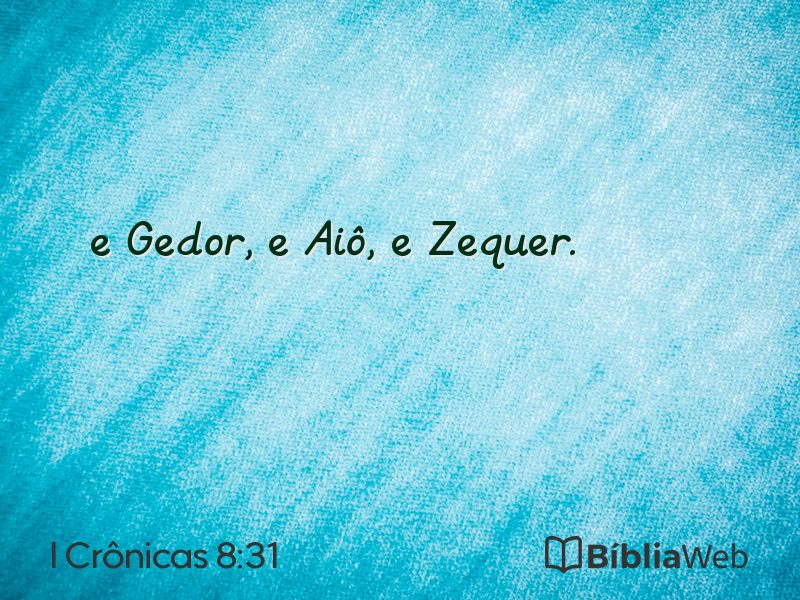 I Crônicas 8:31 em imagem para compartilhar