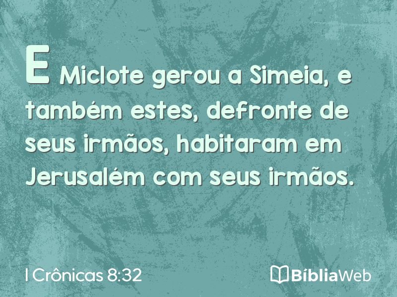 I Crônicas 8:32 em imagem para compartilhar