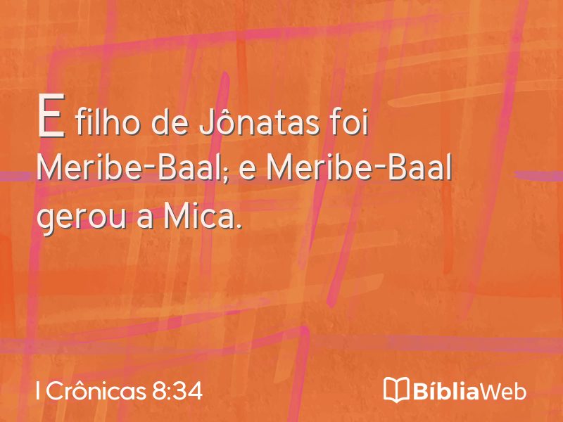 I Crônicas 8:34 em imagem para compartilhar