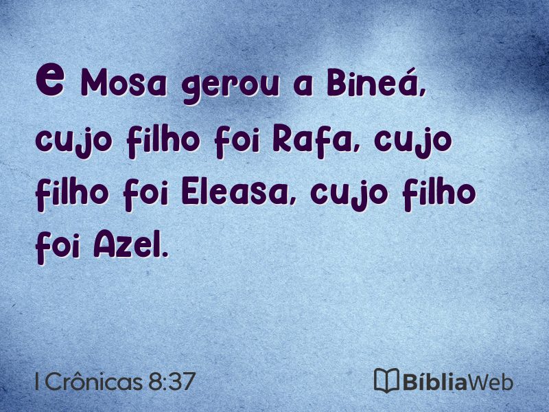 I Crônicas 8:37 em imagem para compartilhar