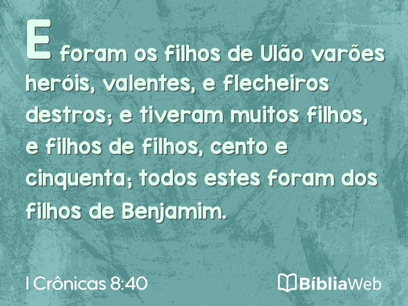 I Crônicas 8:40 em imagem para compartilhar