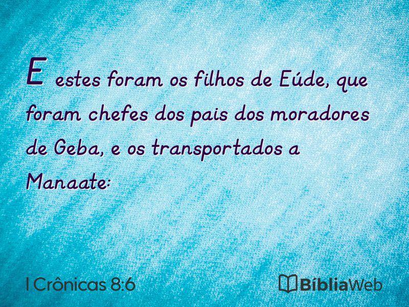 I Crônicas 8:6 em imagem para compartilhar