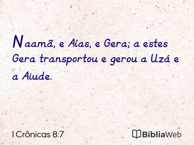I Crônicas 8:7 em imagem para compartilhar