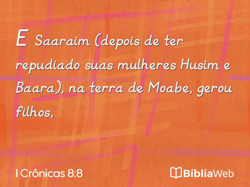 I Crônicas 8:8 em imagem para compartilhar