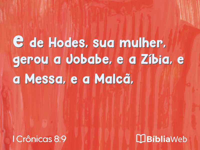 I Crônicas 8:9 em imagem para compartilhar
