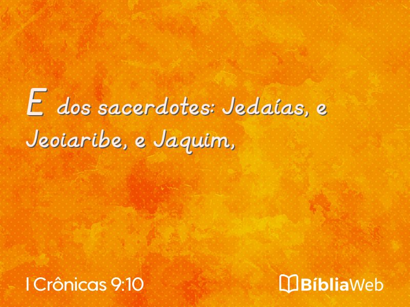 I Crônicas 9:10 em imagem para compartilhar