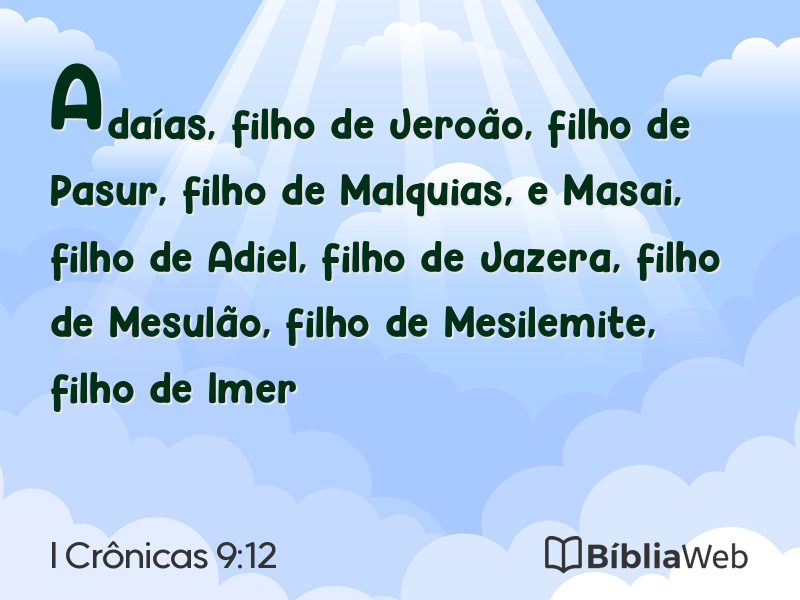 I Crônicas 9:12 em imagem para compartilhar