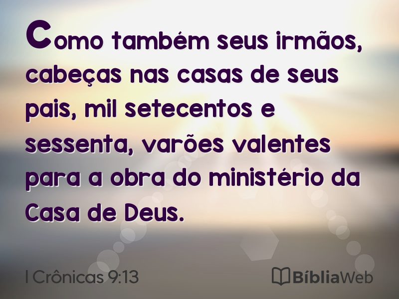 I Crônicas 9:13 em imagem para compartilhar